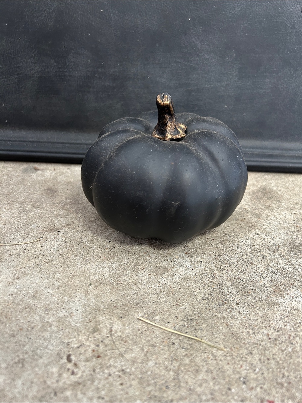 Matte Black Decorative Pumpkin